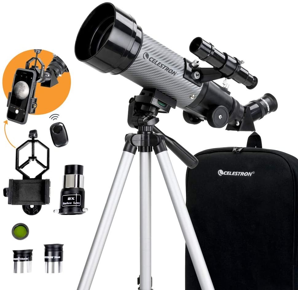 اشتري الكاميرات مستلزماتها ,أدوات الأمن والسلامة ون اون لاين بأفضل Celestron - 70mm Travel Scope Dx - Portable Refractor Telescope